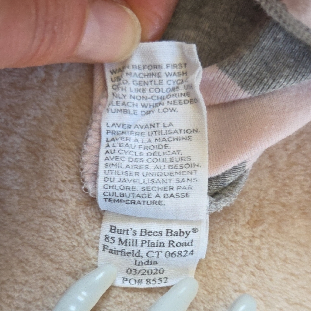 Burt's Bees Baby Organic Rugby Stripe Romper 0-3m - Picture 12 of 13